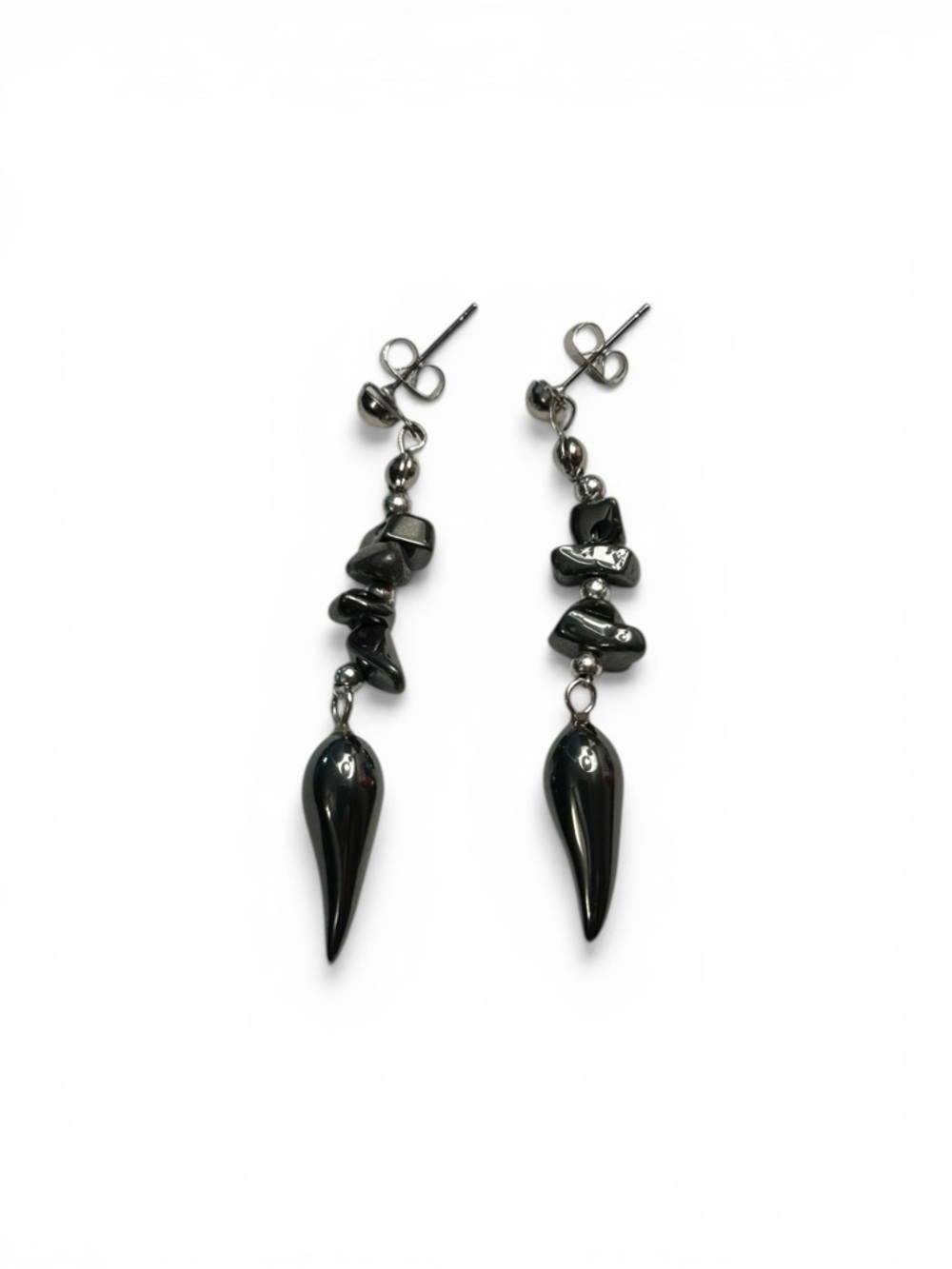 Hematite drop earrings